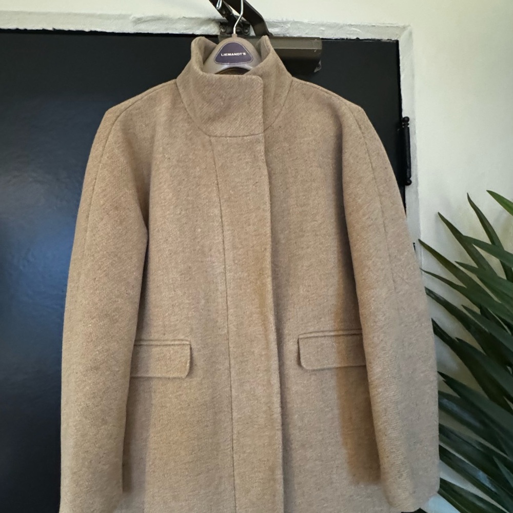 J. Crew Tan Cocoon Coat in Italian Stadium-Cloth